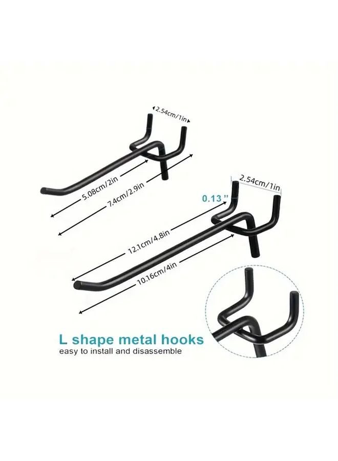 10pcs 4 Inch Black Heavy Duty Metal Pegboard Hooks Wall Mounted Storage - Image 3